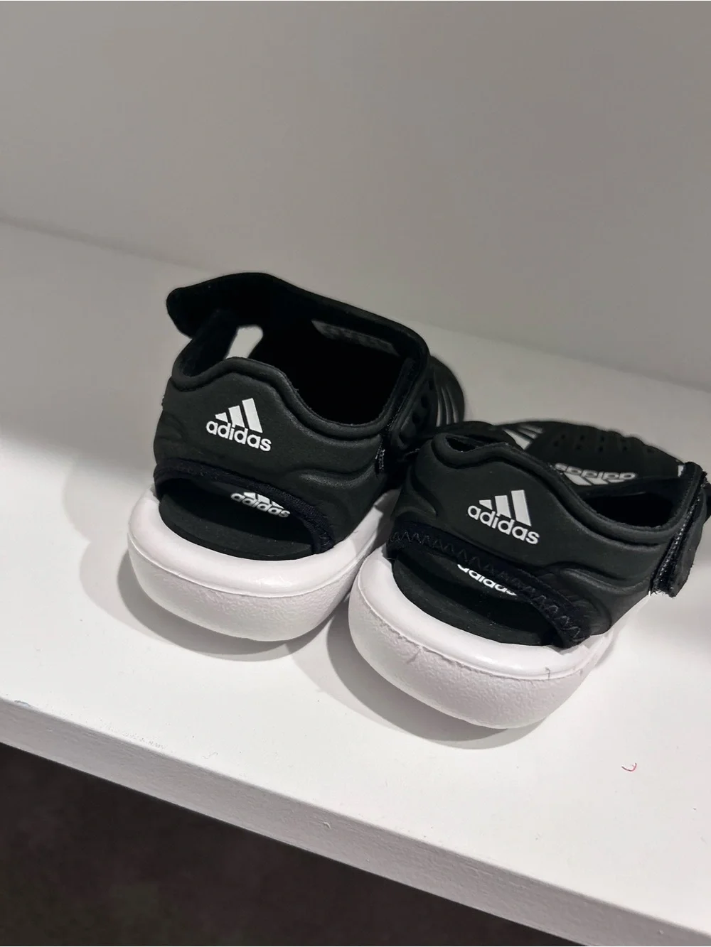 adidas Kids Black and White Slip-On Water Sandals